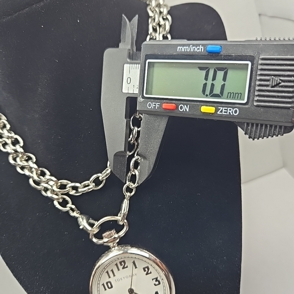 TOKYObay Pocket Watch Silver Tone New Battery Jeans Pants Suit Chain Necklace - Picture 5 of 12